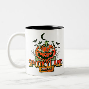 Caneca De Café Em Dois Tons Parque de Terror Spooky Land