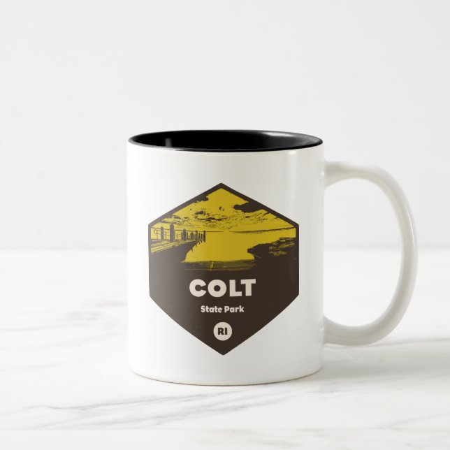 Caneca De Café Em Dois Tons Parque Estadual Colt Rhode Island (Direita)