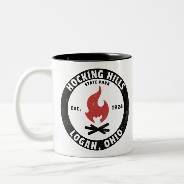 Caneca De Café Em Dois Tons Parque Estadual de Colinas Hocking (Esquerda)