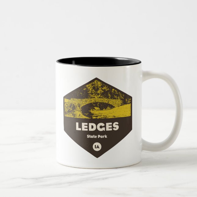 Caneca De Café Em Dois Tons Parque Estadual Ledges Iowa (Direita)