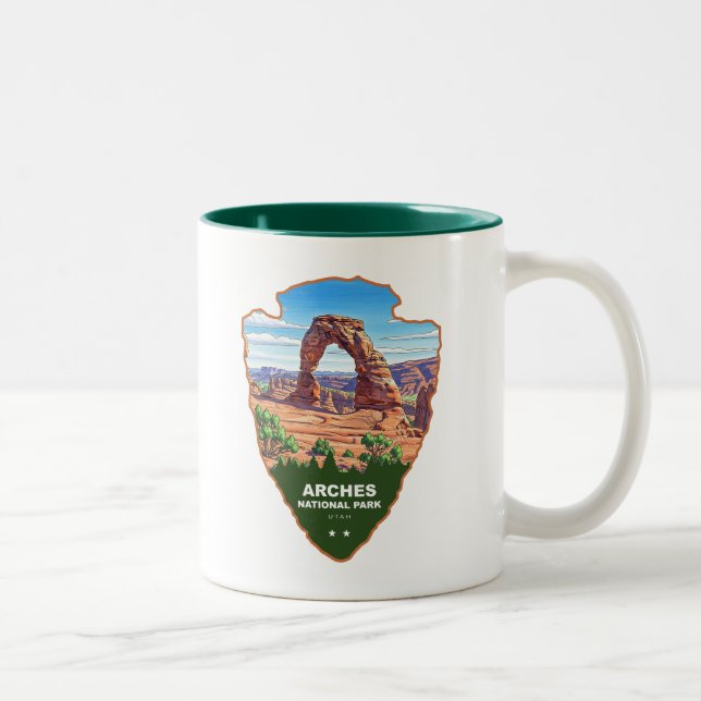 Caneca De Café Em Dois Tons Parque Nacional Arches Utah Arrowhead (Direita)