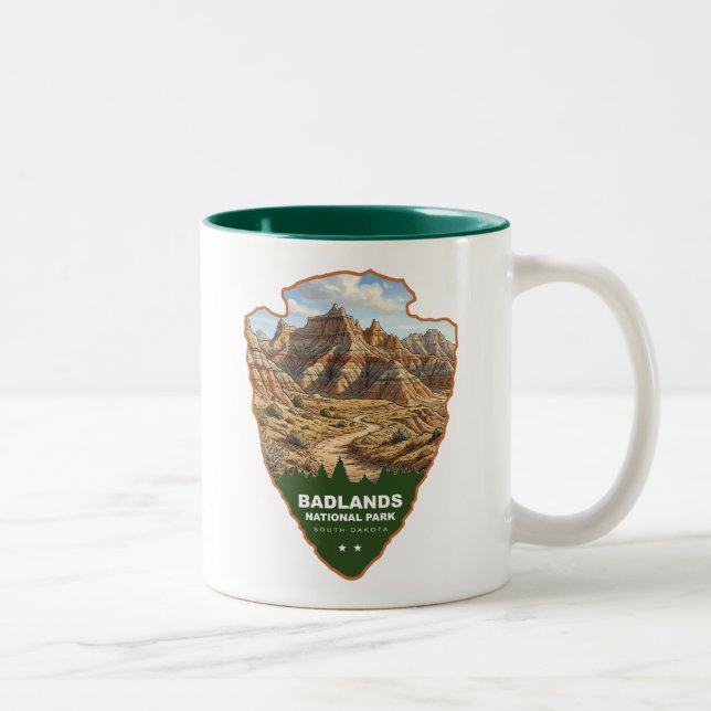 Caneca De Café Em Dois Tons Parque Nacional Badlands Arrowhead (Direita)