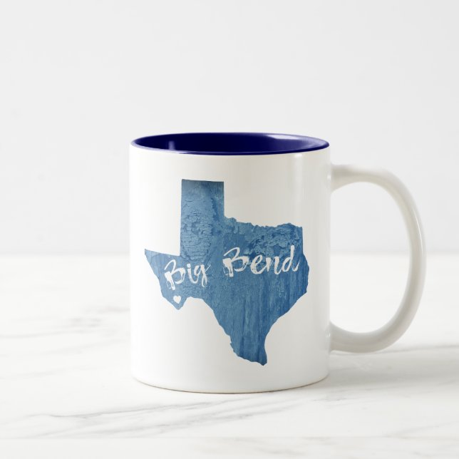 Caneca De Café Em Dois Tons Parque Nacional Big Bend - Textura de Madeira (Direita)
