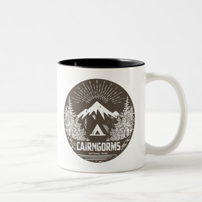Caneca De Café Em Dois Tons Parque Nacional Cairngorms Escócia (Direita)