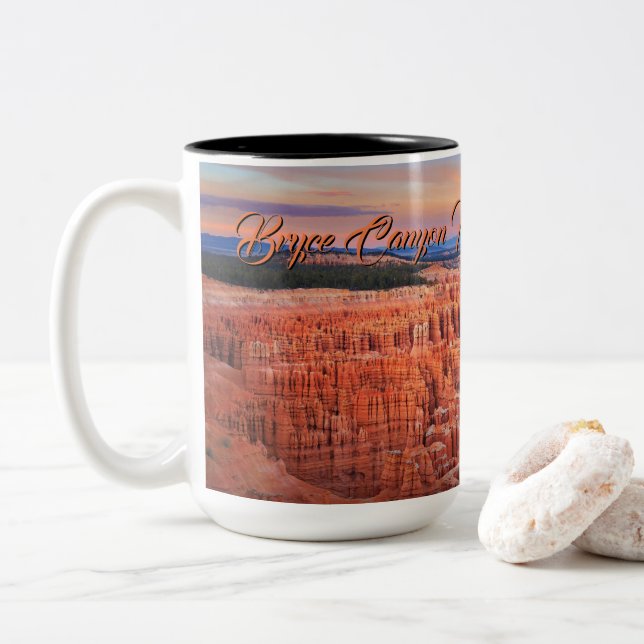 Caneca De Café Em Dois Tons Parque nacional da garganta de Bryce (Com Donut)