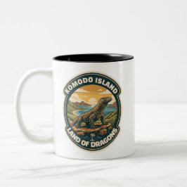 Caneca De Café Em Dois Tons Parque Nacional da Ilha de Komodo Indonésia Retrô