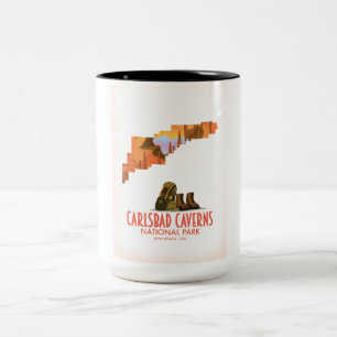 Caneca De Café Em Dois Tons parque nacional das cavernas de carlsbad novo méxi