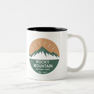 Caneca De Café Em Dois Tons Parque nacional de montanha rochosa