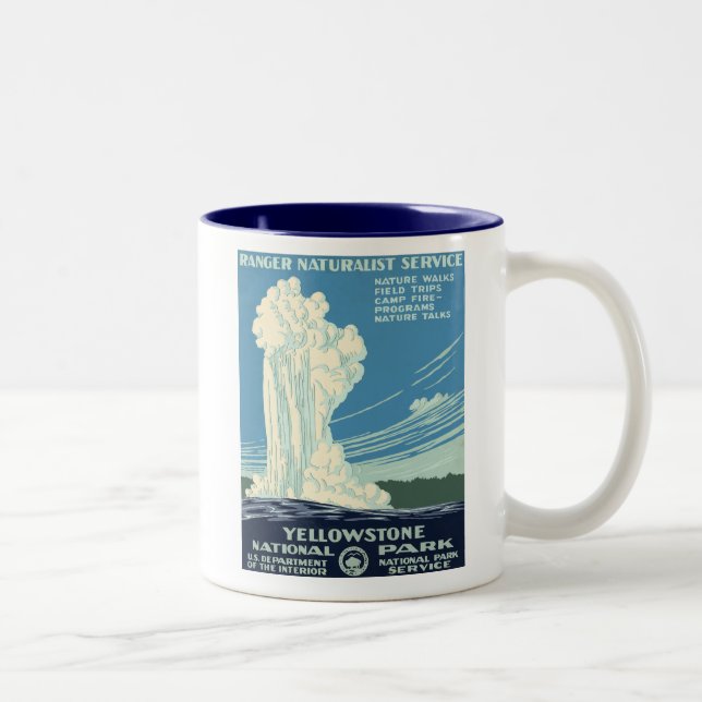 Caneca De Café Em Dois Tons Parque nacional de Yellowstone (Direita)