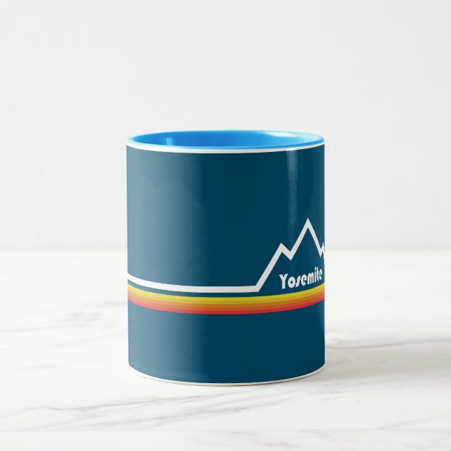 Caneca De Café Em Dois Tons Parque Nacional de Yosemite, Califórnia Stripe (Centro)