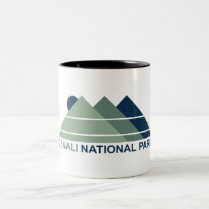 Caneca De Café Em Dois Tons Parque Nacional Denali Montanha Sol