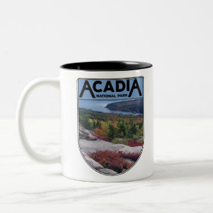 Caneca De Café Em Dois Tons Parque Nacional do Maine Island Retro Vintage Acad