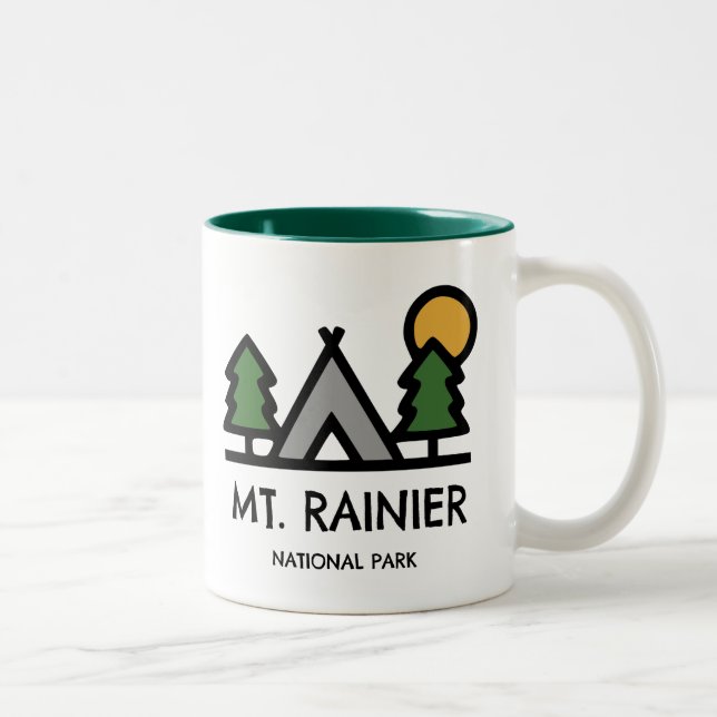 Caneca De Café Em Dois Tons Parque Nacional do Monte Rainier (Direita)