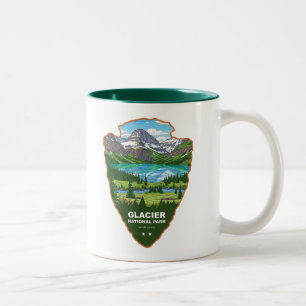 Caneca De Café Em Dois Tons Parque Nacional Glacier Montana Arrowhead