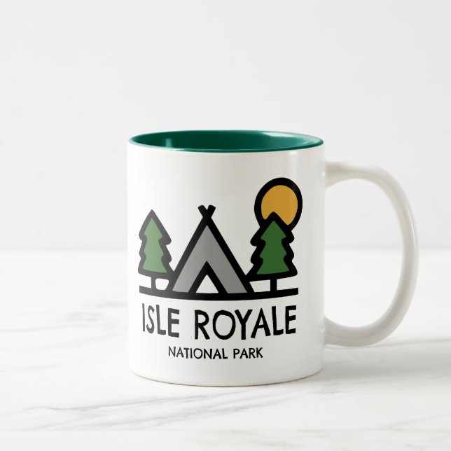 Caneca De Café Em Dois Tons Parque Nacional Isle Royale (Direita)