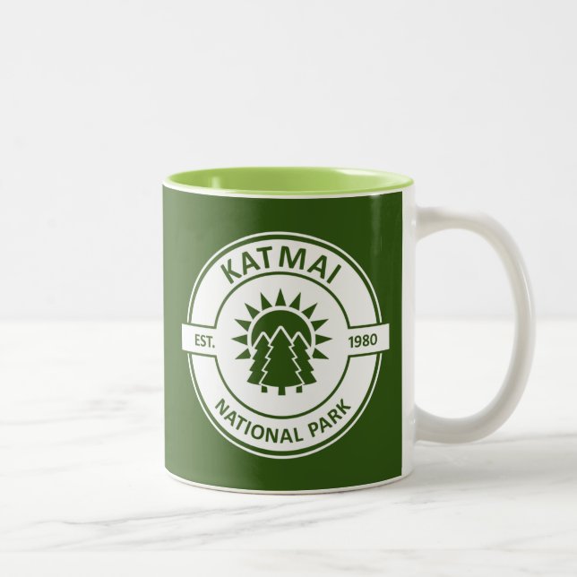 Caneca De Café Em Dois Tons Parque Nacional Katmai - Árvores Sun (Direita)