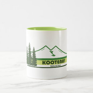 Caneca De Café Em Dois Tons Parque Nacional Kootenay Faixas Verdes
