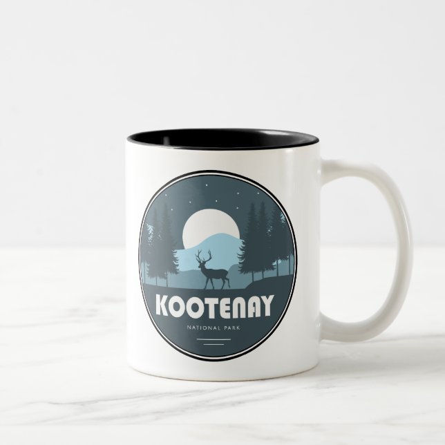 Caneca De Café Em Dois Tons Parque Nacional Kootenay Veado (Direita)