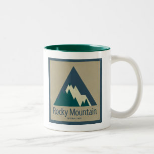 Caneca De Café Em Dois Tons Parque Nacional Montanhas Rochosas Rústico