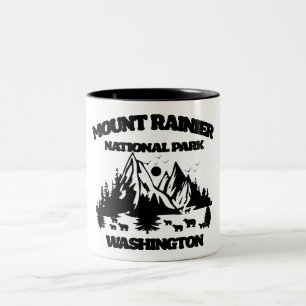 Caneca De Café Em Dois Tons Parque Nacional Monte Rainier