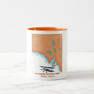 Caneca De Café Em Dois Tons Parque Nacional Nullarbor Austrália mapa