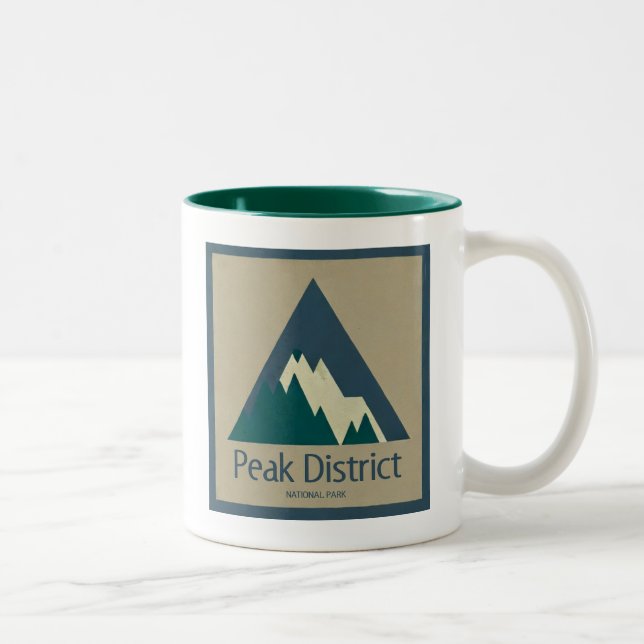 Caneca De Café Em Dois Tons Parque Nacional Peak District Rústico (Direita)
