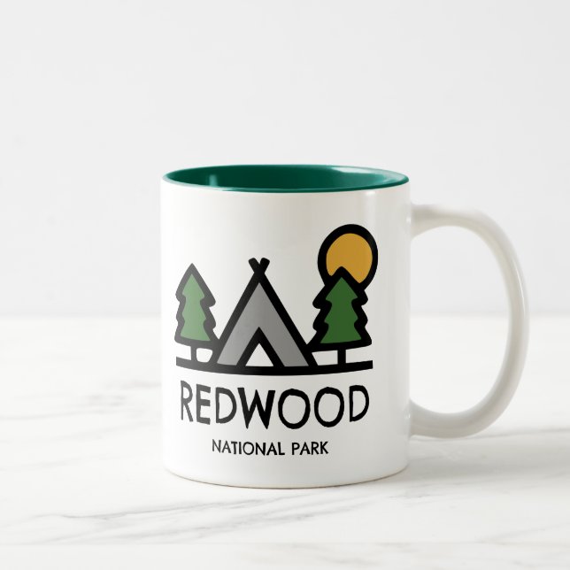 Caneca De Café Em Dois Tons Parque Nacional Redwood (Direita)
