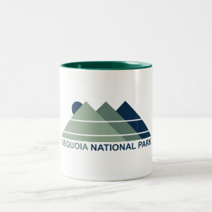 Caneca De Café Em Dois Tons Parque Nacional Sequoia Montanha Sol