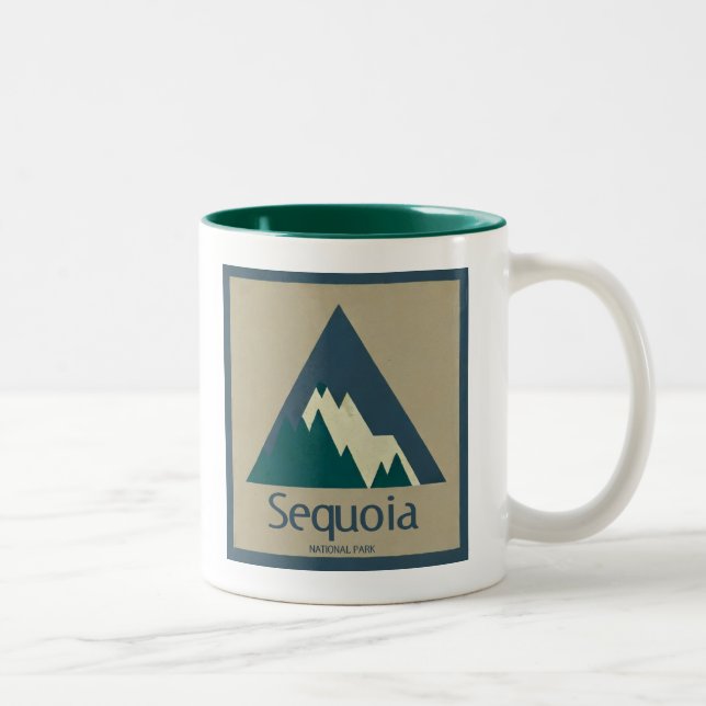 Caneca De Café Em Dois Tons Parque Nacional Sequoia Rústico (Direita)