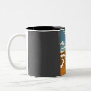 Caneca De Café Em Dois Tons Parque Nacional Tongariro Nova Zelândia
