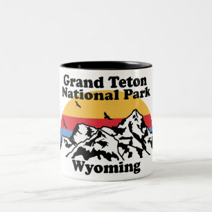 Caneca De Café Em Dois Tons Parque Nacional Vintage Grand Teton