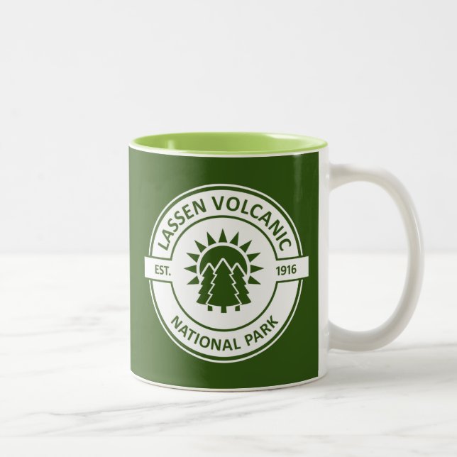 Caneca De Café Em Dois Tons Parque Nacional Vulcânico Lassen - Árvores Sun (Direita)