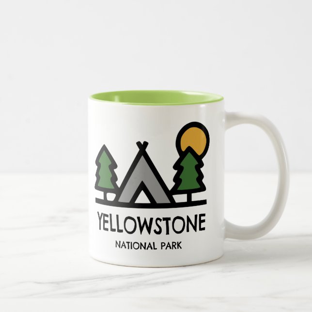 Caneca De Café Em Dois Tons Parque Nacional Yellowstone (Direita)