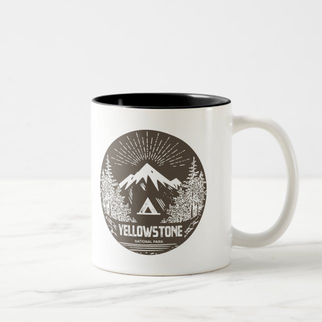 Caneca De Café Em Dois Tons Parque Nacional Yellowstone (Direita)