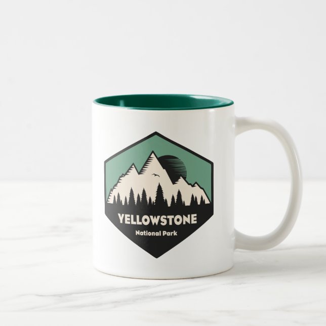 Caneca De Café Em Dois Tons Parque Nacional Yellowstone (Direita)