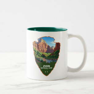 Caneca De Café Em Dois Tons Parque Nacional Zion Utah Arrowhead