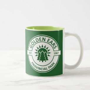 Caneca De Café Em Dois Tons Parque Provincial Golden Ears Árvores ao Sol