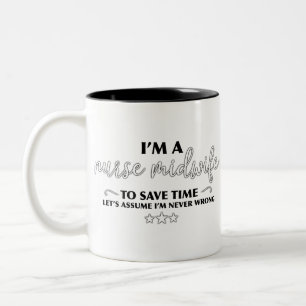 Caneca De Café Em Dois Tons Parteira = nunca errado