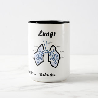 Caneca De Café Em Dois Tons Partes do corpo -- Pulmões humanos