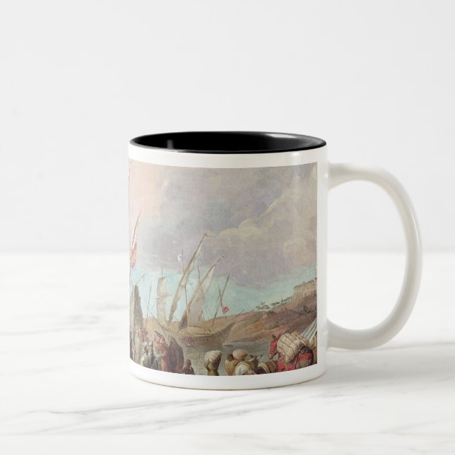 Caneca De Café Em Dois Tons Partida de Cristóvão Colombo de Palos (Direita)