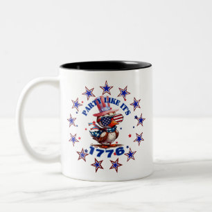 Caneca De Café Em Dois Tons Partido como sua Águia Americana de 1776 e 1776 Fl