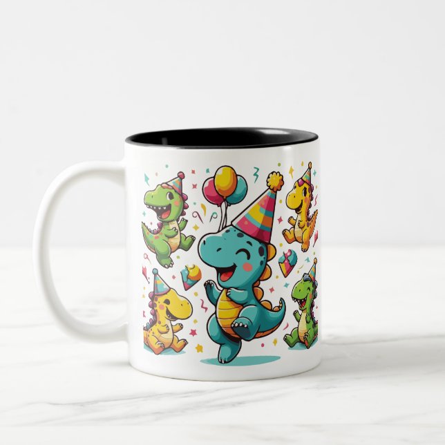 Caneca De Café Em Dois Tons Partido Dinossauro (Esquerda)