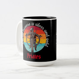 Caneca De Café Em Dois Tons Partido Pirata do Esqueleto Sunset