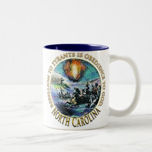 Caneca De Café Em Dois Tons Partido Tea da Carolina do Norte George Washington
