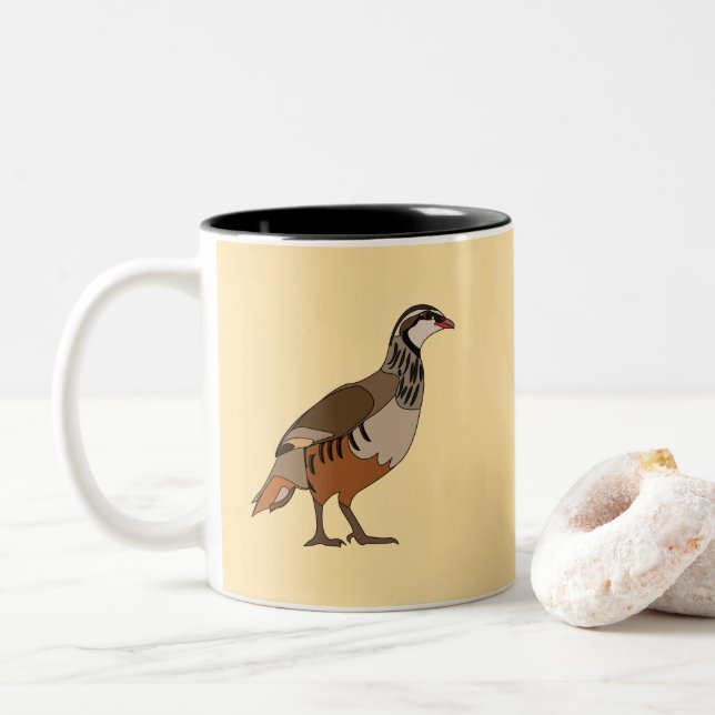 Caneca De Café Em Dois Tons Partridge Bird (Com Donut)