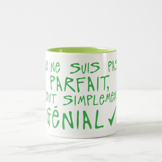 Caneca De Café Em Dois Tons pas parfait simplement genial citation (Centro)