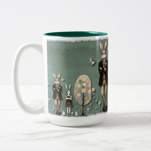 Caneca De Café Em Dois Tons Páscoa - Dominação mundial - Um ovo de cada vez (Esquerda)