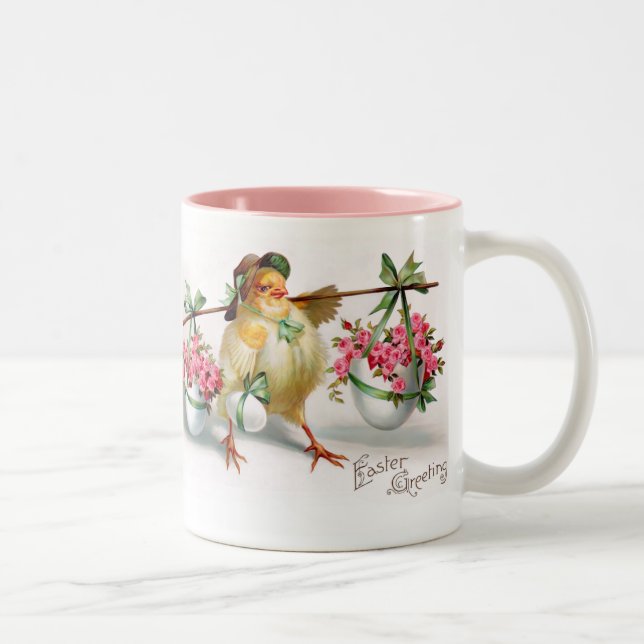 Caneca De Café Em Dois Tons Páscoa e flores (Direita)