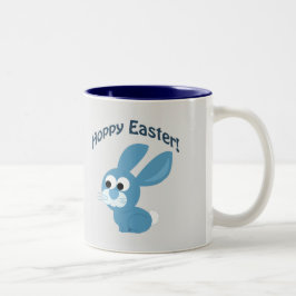 Caneca De Café Em Dois Tons Páscoa Hoppy! Coelho Azul