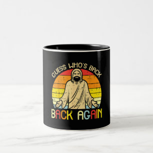 Caneca De Café Em Dois Tons Páscoa Jesus Adivinhe Quem Voltou Religioso Cristã